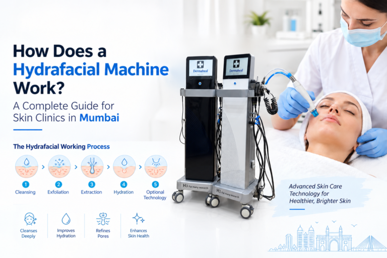How does a Hydrafacial machine work for skin clinics in Mumbai